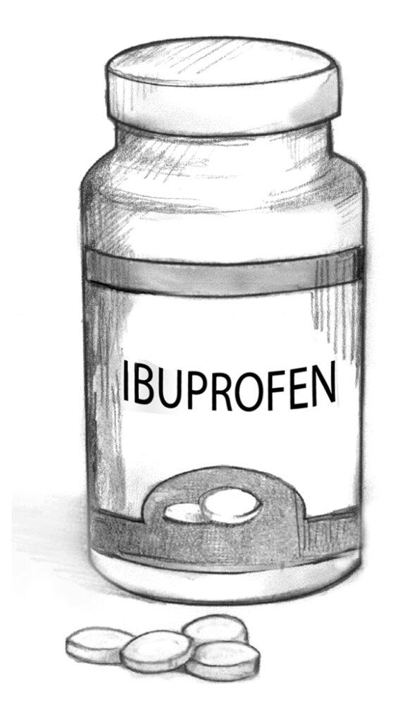 Bottle of Ibuprofen Baks Osteopathy Blog: Which is better for pain relief - Osteopathy or Drugs?