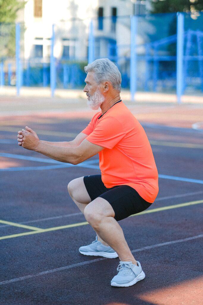 man doing squats